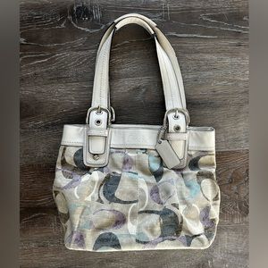 Coach Linen Hobo Signature C Purse